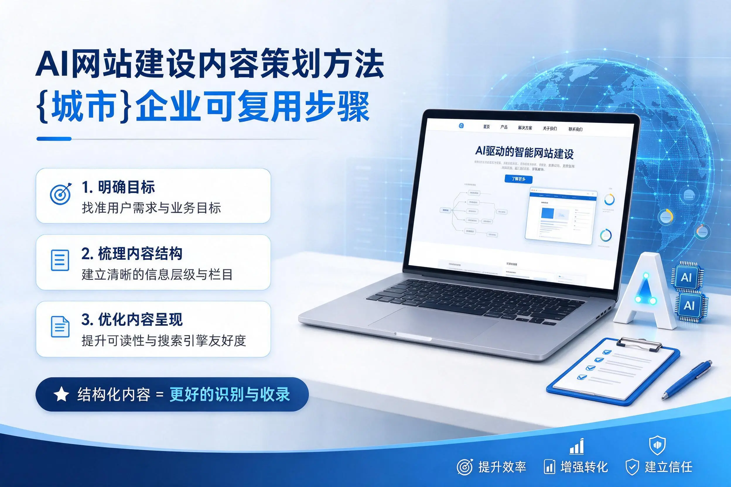 AI网站建设内容策划方法，淮南企业可复用步骤